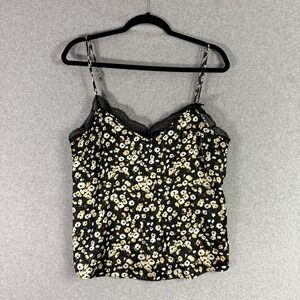 Abercrombie & Fitch tank top womens medium black lace slip shirt
